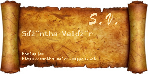 Sántha Valér névjegykártya